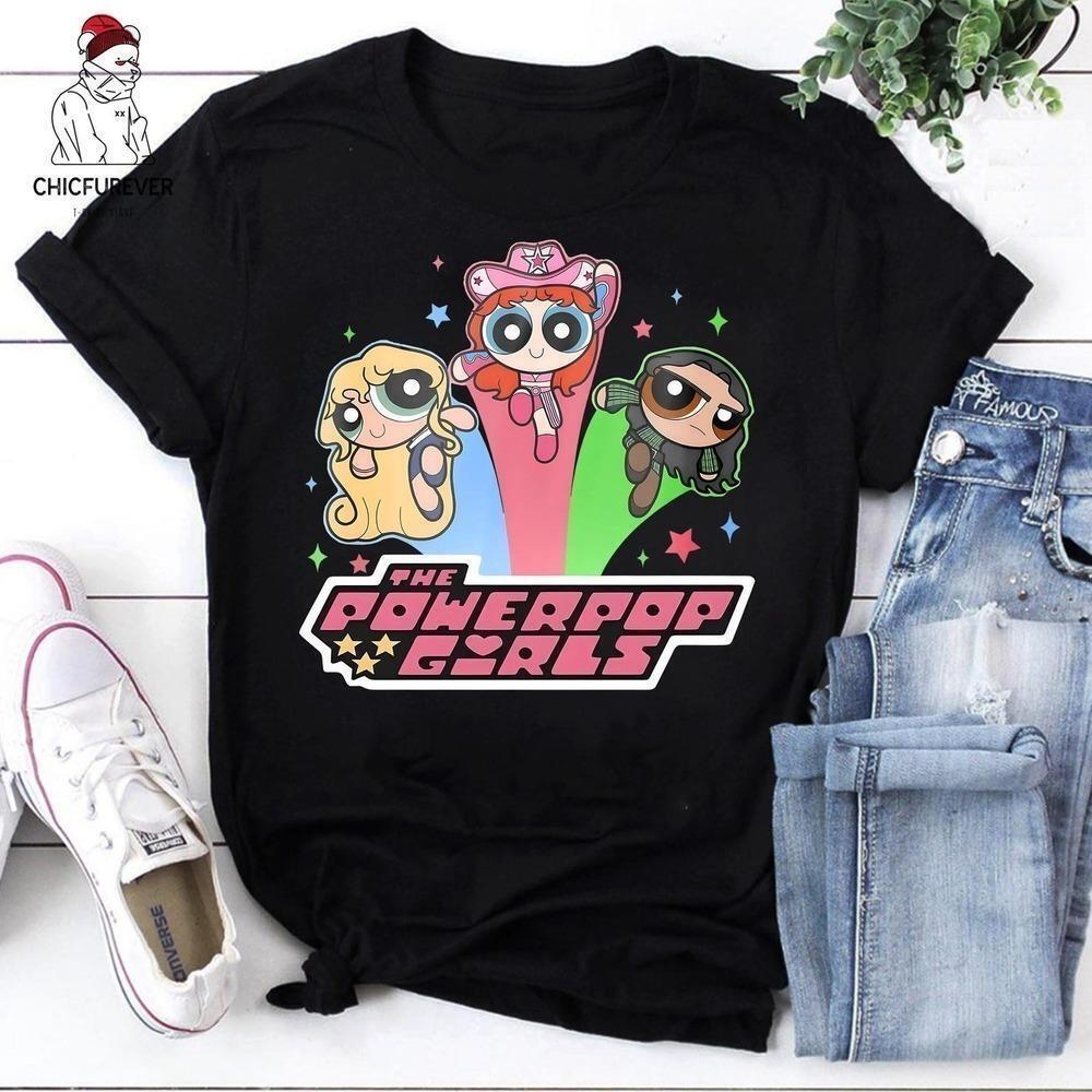 Powerpop Girls Retro Music Singer Pop Art Graphic T-Shirt